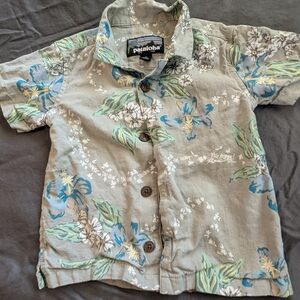 Patagonia Kids Tropical Print Shirt - Gray and Green